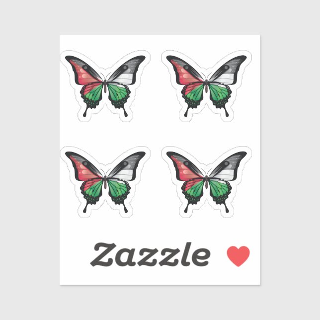 Palestine Swallowtail Butterfly Flag Sticker (Sheet)