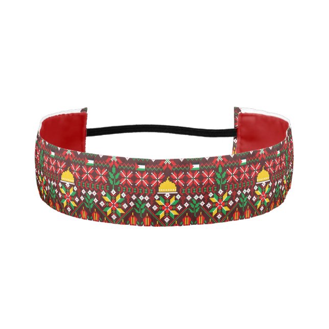 Palestine Tatreez Traditional Embrodery Athletic Headband (Front)