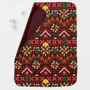 Palestine Tatreez Traditional Embrodery Baby Blanket