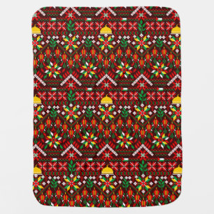 Palestine Tatreez Traditional Embrodery Baby Blanket