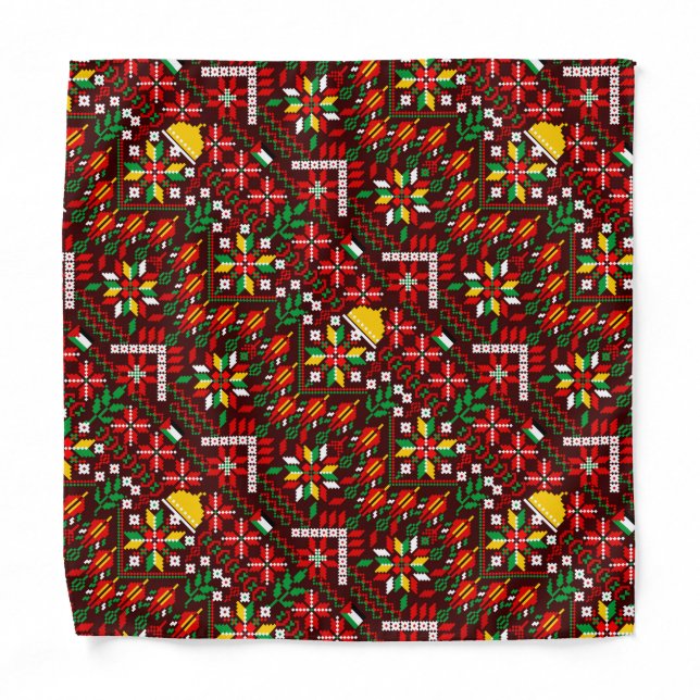 Palestine Tatreez Traditional Embrodery Bandana (Front)