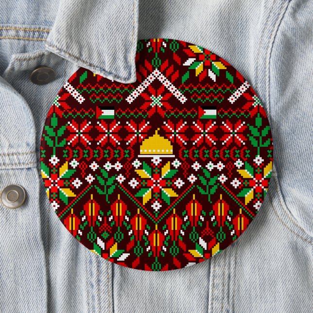 Palestine Tatreez Traditional Embrodery Button (In Situ)
