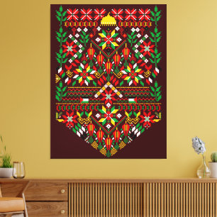 Palestine Tatreez Traditional Embrodery Canvas Print
