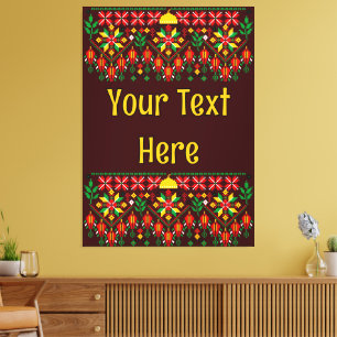 Palestine Tatreez Traditional Embrodery Canvas Print