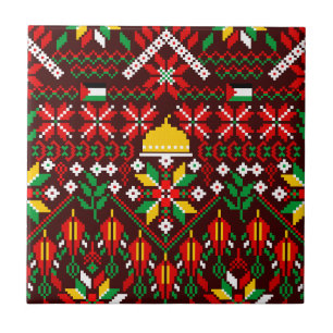 Palestine Tatreez Traditional Embrodery Ceramic Tile