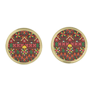 Palestine Tatreez Traditional Embrodery Cufflinks