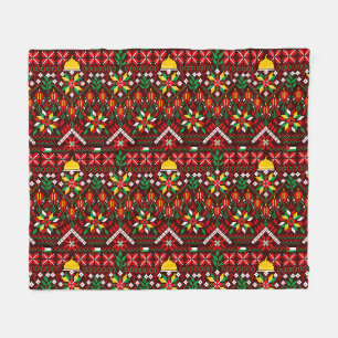 Palestine Tatreez Traditional Embrodery Fleece Blanket