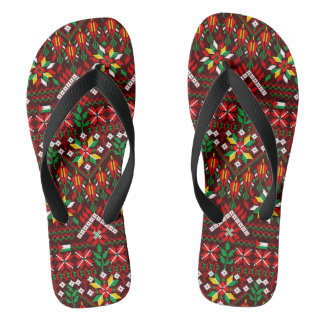 Palestine Tatreez Traditional Embrodery Flip Flops