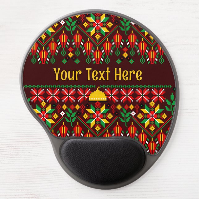 Palestine Tatreez Traditional Embrodery Gel Mouse Pad (Front)