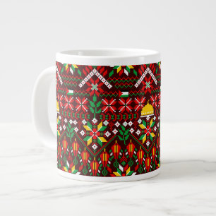 Palestine Tatreez Traditional Embrodery Giant Coffee Mug