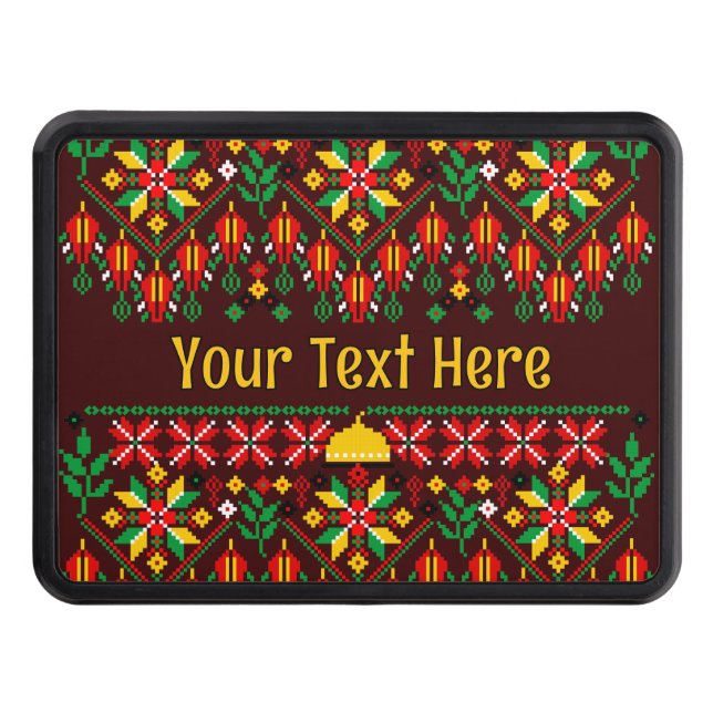 Palestine Tatreez Traditional Embrodery Hitch Cover (Front)