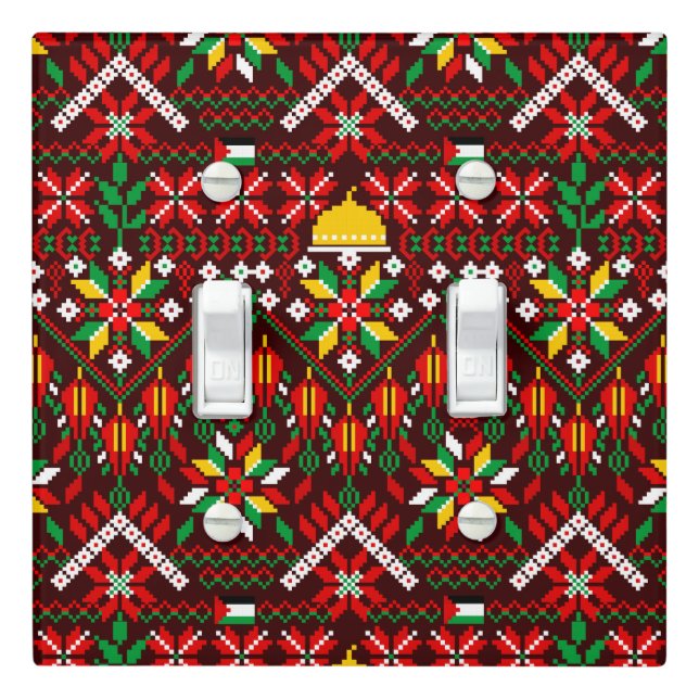 Palestine Tatreez Traditional Embrodery Light Switch Cover (In Situ)