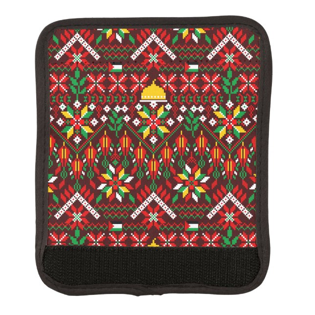 Palestine Tatreez Traditional Embrodery Luggage Handle Wrap (Front)