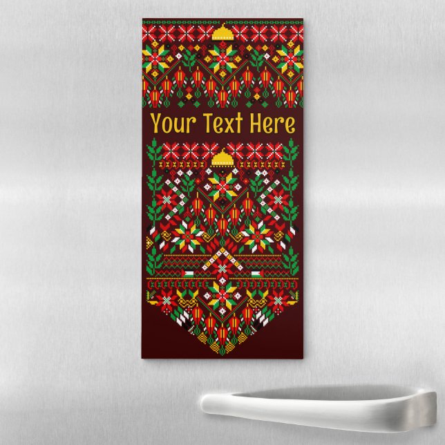Palestine Tatreez Traditional Embrodery Magnetic Notepad (In Situ)
