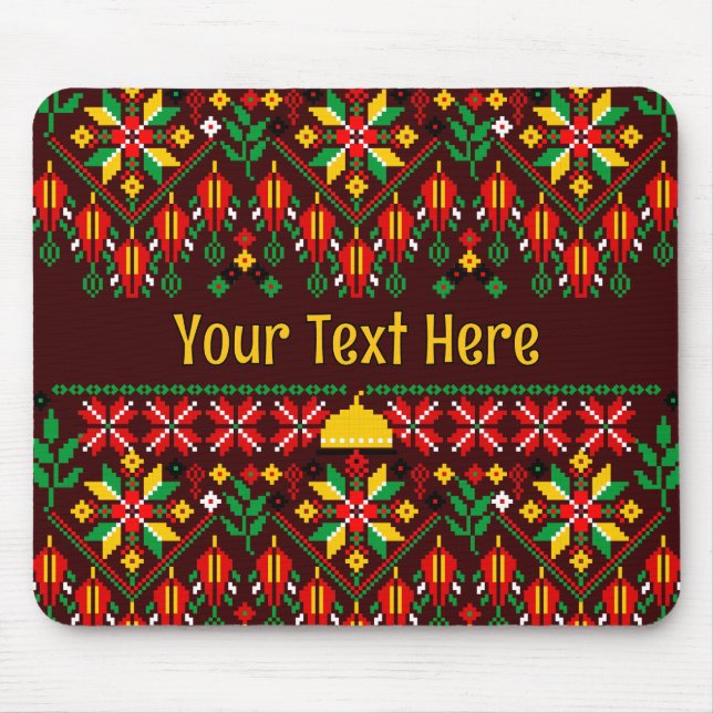Palestine Tatreez Traditional Embrodery Mouse Pad (Front)