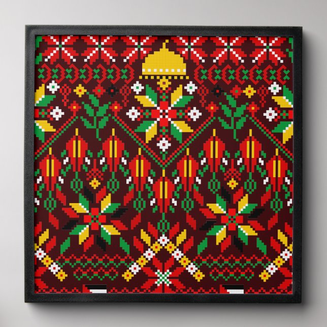 Palestine Tatreez Traditional Embrodery Peel And Stick Photo Tile (Front Set)
