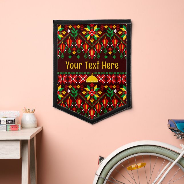 Palestine Tatreez Traditional Embrodery Pennant (Insitu 2)