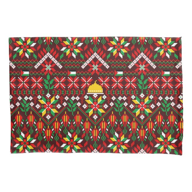 Palestine Tatreez Traditional Embrodery Pillow Case (Front)