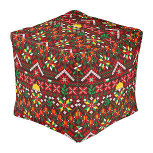Palestine Tatreez Traditional Embrodery Pouf