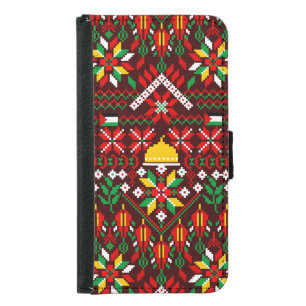 Palestine Tatreez Traditional Embrodery Samsung Galaxy S5 Wallet Case