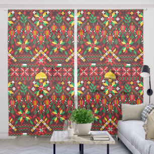 Palestine Tatreez Traditional Embrodery Sheer Curt Curtains