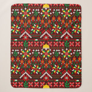 Palestine Tatreez Traditional Embrodery Sherpa Blanket