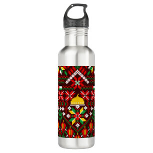 Palestine Tatreez Traditional Embrodery Stainless Steel Water Bottle