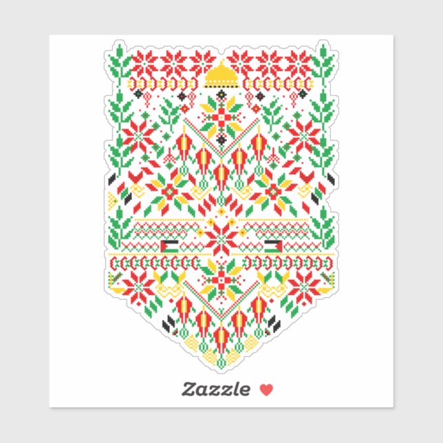 Palestine Tatreez Traditional Embrodery Sticker (Sheet)