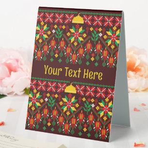 Palestine Tatreez Traditional Embrodery Table Tent