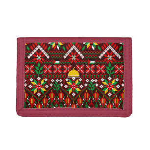 Palestine Tatreez Traditional Embrodery Tri-fold Wallet