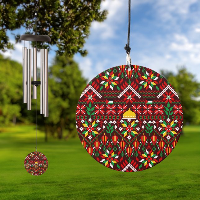 Palestine Tatreez Traditional Embrodery Wind Chime (Outdoor)