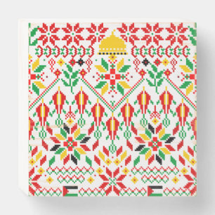 Palestine Tatreez Traditional Embrodery Wooden Box Sign