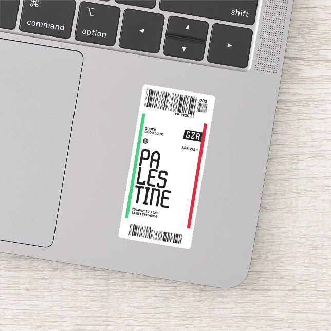 Palestine Travel Ticket Sticker (Detail)