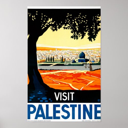 Palestine Vintage Travel Poster Restored