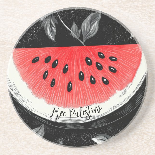 Palestine Watermelon  Coaster (Front)