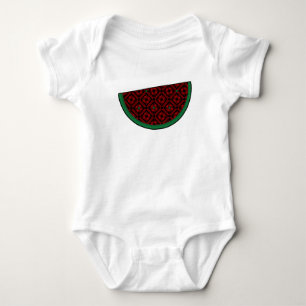 Palestine watermelon Embroidery red tatreez  Baby Bodysuit