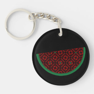 Palestine watermelon Embroidery red tatreez Keychain