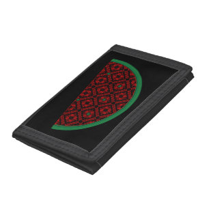 Palestine watermelon Embroidery red tatreez Tri-fold Wallet