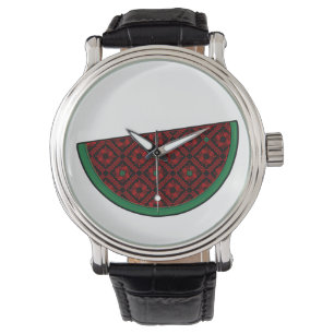 Palestine watermelon Embroidery red tatreez Watch