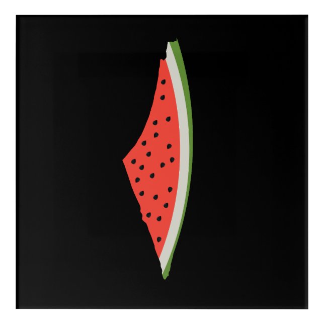Palestine Watermelon Flag Map. Free Palestinians. Acrylic Print (Front)