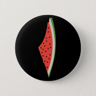 Palestine Watermelon Flag Map. Free Palestinians. Button