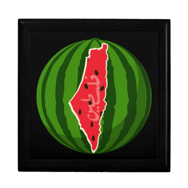 Palestine Watermelon Flag Map. Free Palestinians. Gift Box (Front)