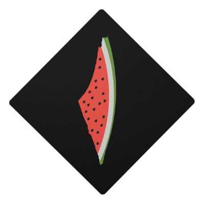 Palestine Watermelon Flag Map. Free Palestinians. Graduation Cap Topper