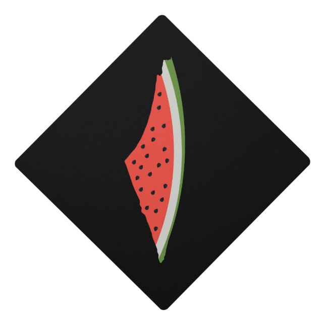 Palestine Watermelon Flag Map. Free Palestinians. Graduation Cap Topper (Front)