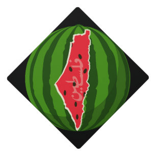 Palestine Watermelon Flag Map. Free Palestinians. Graduation Cap Topper