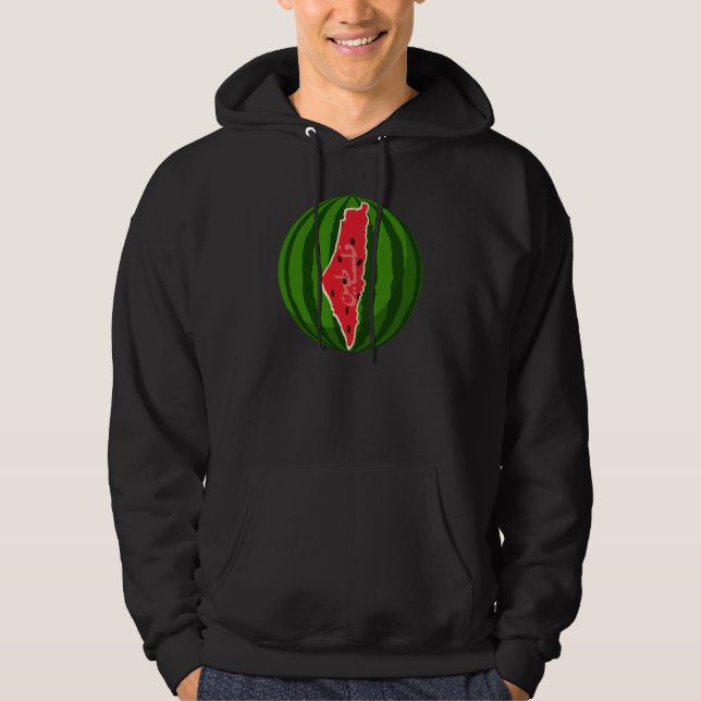Palestine Watermelon Flag Map. Free Palestinians.  Hoodie (Front)