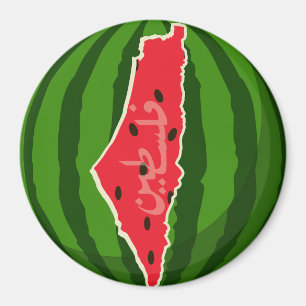 Palestine Watermelon Flag Map. Free Palestinians. Magnet