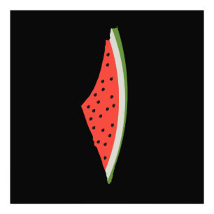 Palestine Watermelon Flag Map. Free Palestinians. Photo Print
