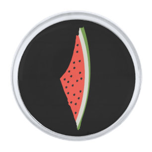 Palestine Watermelon Flag Map. Free Palestinians. Silver Finish Lapel Pin