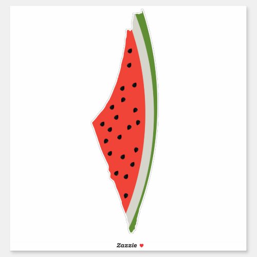 Palestine Watermelon Flag Map Free Palestinians Sticker